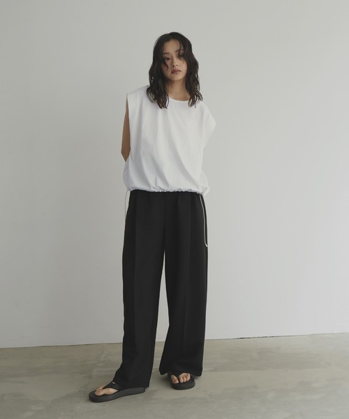 hellam(へラム)の「【販売終了】ドロストショルダータックTシャツ(Tシャツ/カットソー・レディース・チャコール/ブラウン/ブラック/オフホワイト・FREE)」の17枚目の写真