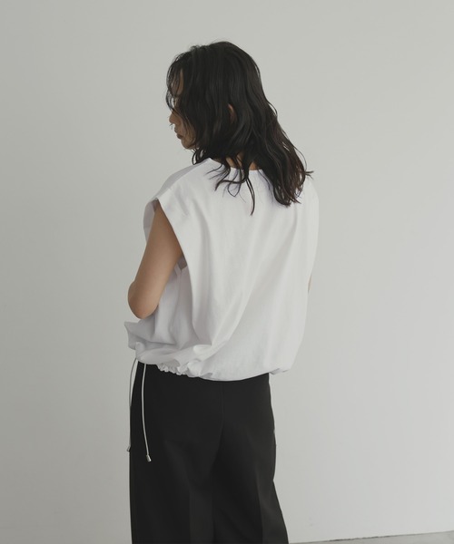 hellam(へラム)の「【販売終了】ドロストショルダータックTシャツ(Tシャツ/カットソー・レディース・チャコール/ブラウン/ブラック/オフホワイト・FREE)」の19枚目の写真