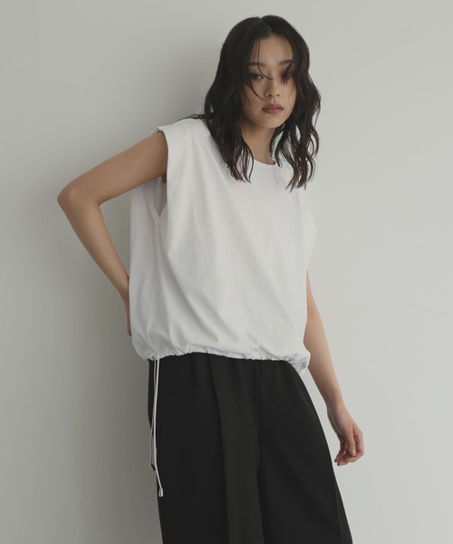 hellam(へラム)の「【販売終了】ドロストショルダータックTシャツ(Tシャツ/カットソー・レディース・チャコール/ブラウン/ブラック/オフホワイト・FREE)」の20枚目の写真