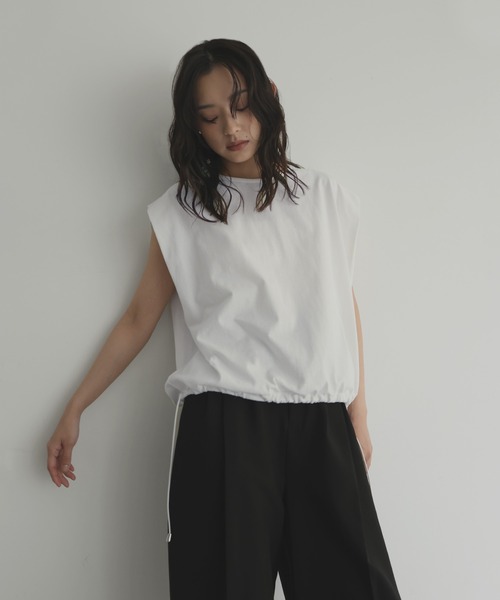 hellam(へラム)の「【販売終了】ドロストショルダータックTシャツ(Tシャツ/カットソー・レディース・チャコール/ブラウン/ブラック/オフホワイト・FREE)」の22枚目の写真