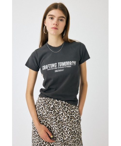 MOUSSY(マウジー)の「FADED LOGO Tシャツ(Tシャツ/カットソー・レディース・杢グレー/ライトピンク/ライトブラック・FREE)」の2枚目の写真