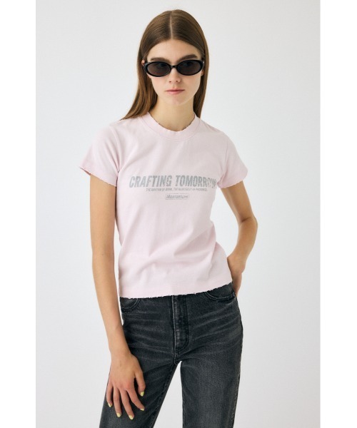 MOUSSY(マウジー)の「FADED LOGO Tシャツ(Tシャツ/カットソー・レディース・杢グレー/ライトピンク/ライトブラック・FREE)」の17枚目の写真