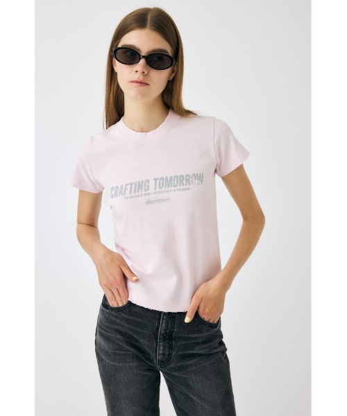 MOUSSY(マウジー)の「FADED LOGO Tシャツ(Tシャツ/カットソー・レディース・杢グレー/ライトピンク/ライトブラック・FREE)」の18枚目の写真