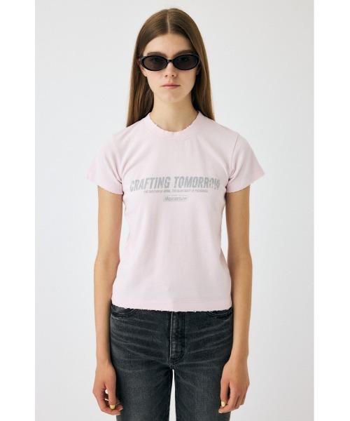 MOUSSY(マウジー)の「FADED LOGO Tシャツ(Tシャツ/カットソー・レディース・杢グレー/ライトピンク/ライトブラック・FREE)」の19枚目の写真