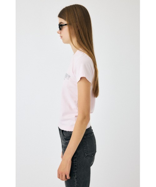 MOUSSY(マウジー)の「FADED LOGO Tシャツ(Tシャツ/カットソー・レディース・杢グレー/ライトピンク/ライトブラック・FREE)」の20枚目の写真