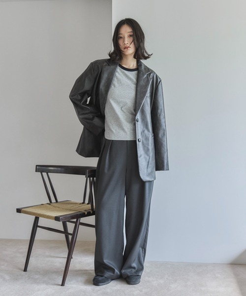 feepur（フェピュール）の「ビンテージレザーテーラードジャケット（テーラードジャケット・レディース・ブラック/ブラウン・MEDIUM）」の6枚目の写真