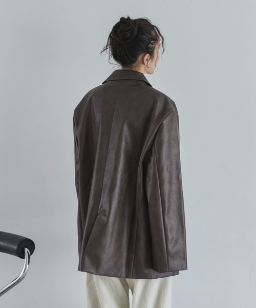 セール】ビンテージレザーテーラードジャケット（テーラードジャケット