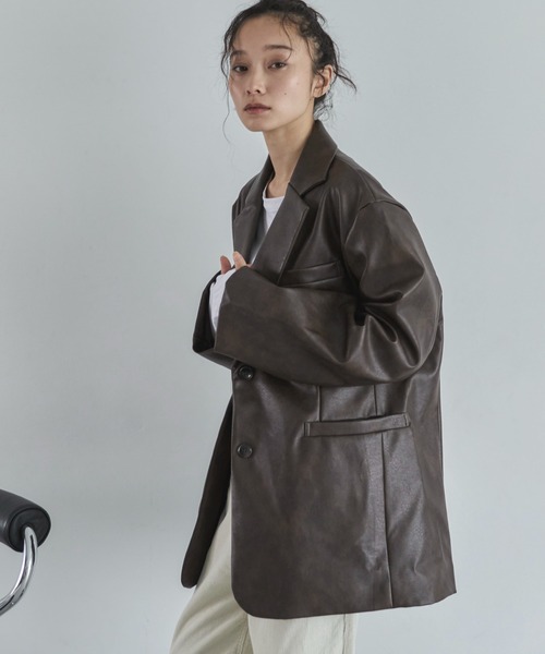 セール】ビンテージレザーテーラードジャケット（テーラードジャケット