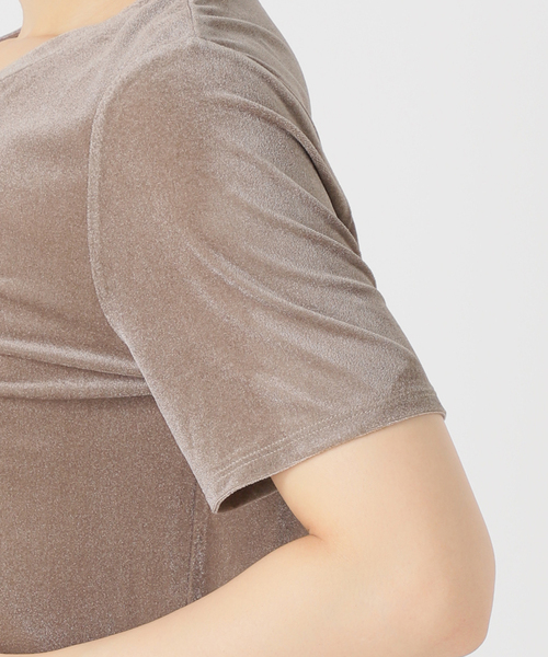 SLOBE IENA(スローブイエナ)の「ベロアTシャツ(Tシャツ/カットソー・レディース・ブラック/サックスブルー/グレー/ベージュ・FREE)」の15枚目の写真