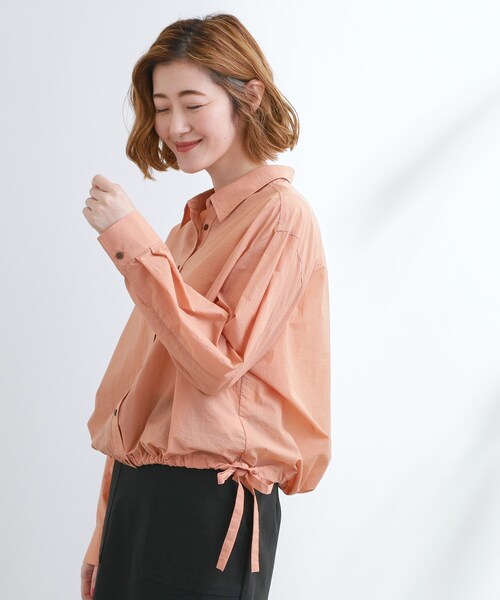grove(グローブ)の「【UVカット/洗える】クロップドシアーシャツ(シャツ/ブラウス・レディース・サックスブルー/ナチュラル/オレンジ系/チャコールグレー・02/03/01/04/05)」の13枚目の写真