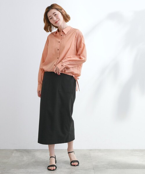 grove(グローブ)の「【UVカット/洗える】クロップドシアーシャツ(シャツ/ブラウス・レディース・サックスブルー/ナチュラル/オレンジ系/チャコールグレー・02/03/01/04/05)」の15枚目の写真