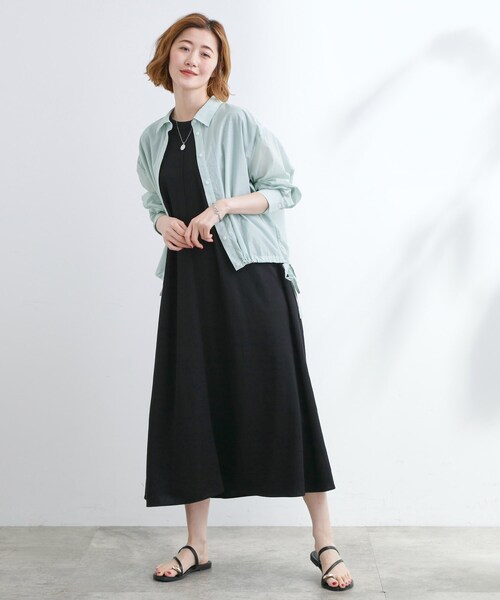 grove(グローブ)の「【UVカット/洗える】クロップドシアーシャツ(シャツ/ブラウス・レディース・サックスブルー/ナチュラル/オレンジ系/チャコールグレー・02/03/01/04/05)」の19枚目の写真