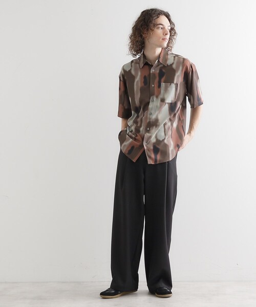 tk.TAKEO KIKUCHI(ティーケータケオキクチ)の「梨地ボカシプリントシャツ(シャツ/ブラウス・メンズ・ネイビー/ダークブラウン/ホワイト/ブラック・04/03/02)」の14枚目の写真