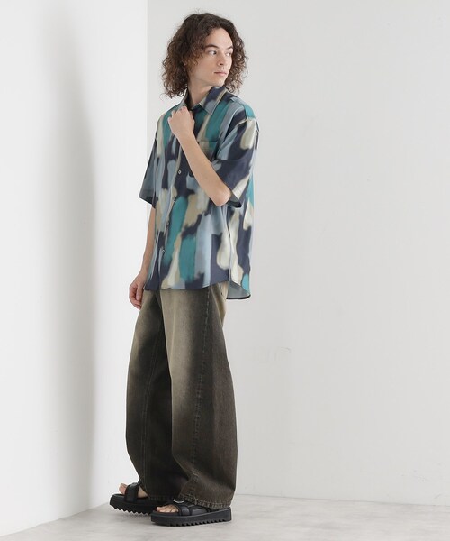 tk.TAKEO KIKUCHI(ティーケータケオキクチ)の「梨地ボカシプリントシャツ(シャツ/ブラウス・メンズ・ネイビー/ダークブラウン/ホワイト/ブラック・04/03/02)」の19枚目の写真