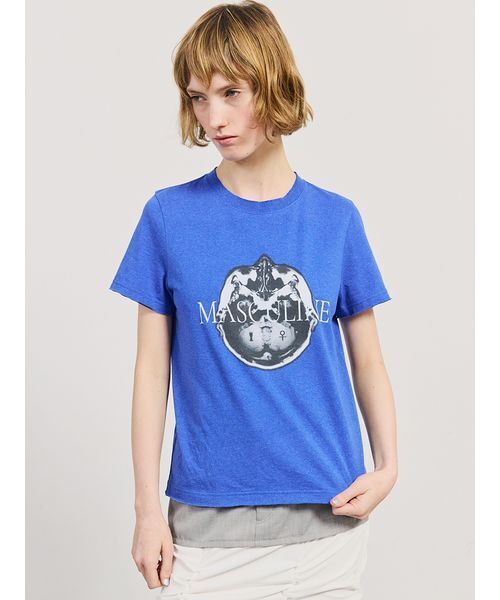 SORIN(ソリン )の「【SALE本日4/19販売終了】MASCULINE Cut-off Print T-shirt/マスキュリン カットオフプリントTシャツ(Tシャツ/カットソー・レディース・ブラック/ライトグレー/ダークブルー・38)」の5枚目の写真