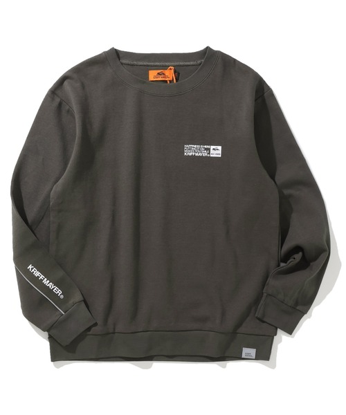 KRIFF MAYER Kid's Collection（クリフメイヤーキッズコレクション）の「袖パイピングクルー（スウェット・キッズ・チャコール/ライトグリーン/カラフル/ネイビー/オートミール・150/140/130/120/170/160）」の2枚目の写真