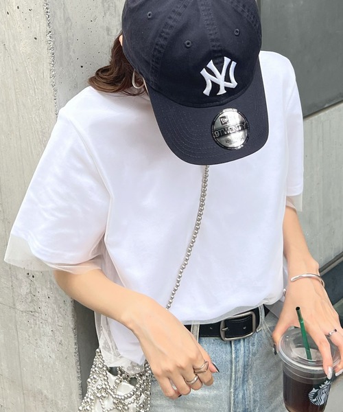 Futier land(フューティアランド)の「レイヤードシアーチュールTシャツ(Tシャツ/カットソー・レディース・ホワイト/ミント/グレイッシュベージュ・MEDIUM/LARGE/X-LARGE)」の16枚目の写真