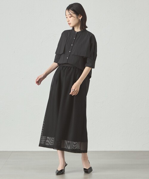 CAST:（キャストコロン）の「【1枚で着映える】レイヤードブラウス（シャツ/ブラウス・レディース・ブラック/グレー系その他2/グリーン/オフホワイト・S/M）」の13枚目の写真