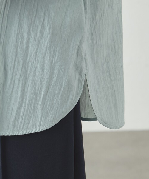 CAST:（キャストコロン）の「【1枚で着映える】レイヤードブラウス（シャツ/ブラウス・レディース・ブラック/グレー系その他2/グリーン/オフホワイト・S/M）」の8枚目の写真