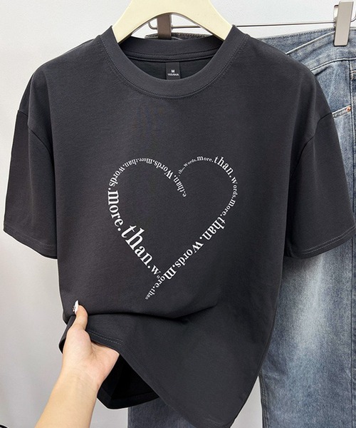 VIBGYOR(ヴィブジョー)の「フロントハートロゴプリントTシャツ 半袖(CZ)(Tシャツ/カットソー・レディース・ホワイト/ブラック/グレー・MEDIUM/LARGE)」の7枚目の写真