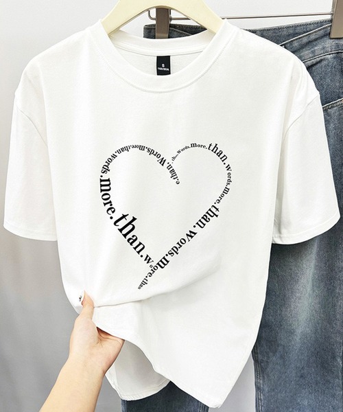 VIBGYOR(ヴィブジョー)の「フロントハートロゴプリントTシャツ 半袖(CZ)(Tシャツ/カットソー・レディース・ホワイト/ブラック/グレー・MEDIUM/LARGE)」の13枚目の写真