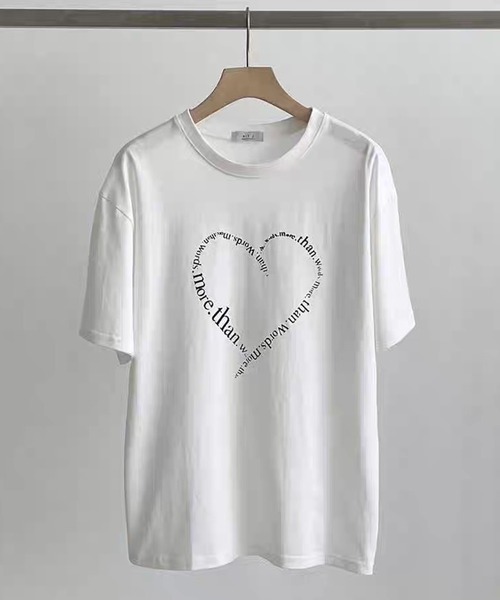 VIBGYOR(ヴィブジョー)の「フロントハートロゴプリントTシャツ 半袖(CZ)(Tシャツ/カットソー・レディース・ホワイト/ブラック/グレー・MEDIUM/LARGE)」の14枚目の写真