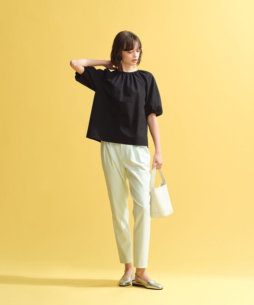 MACKINTOSH PHILOSOPHY（ﾏｯｷﾝﾄｯｼｭ ﾌｨﾛｿﾌｨｰ）の「サマーサッカーギャザーブラウス（シャツ/ブラウス・レディース・ベージュ/ブラック/グリーン・34/36/38）」の16枚目の写真