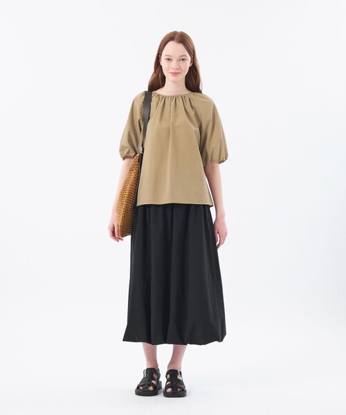 MACKINTOSH PHILOSOPHY（ﾏｯｷﾝﾄｯｼｭ ﾌｨﾛｿﾌｨｰ）の「サマーサッカーギャザーブラウス（シャツ/ブラウス・レディース・ベージュ/ブラック/グリーン・34/36/38）」の5枚目の写真
