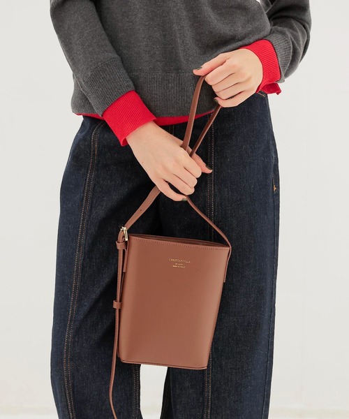 CHRISTIAN VILLA（クリスチャンヴィラ）の「CHRISTIAN VILLA / one hand shoulder bag(ワンハンドショルダーバッグ 6305)（ショルダーバッグ・レディース・キャメル/ブラック・FREE）」の12枚目の写真