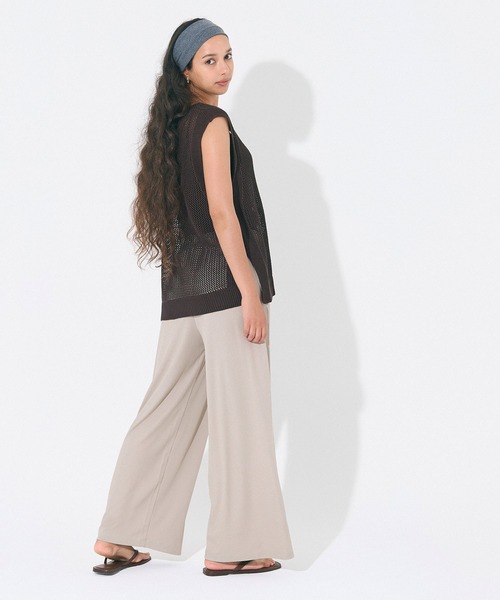 coca（coca）（コカ）の「とろみリブリラックスパンツ /防シワ/速乾（その他パンツ・レディース・ライトベージュ/グレイッシュベージュ/ブラック/ネイビー・S/L/M）」の15枚目の写真