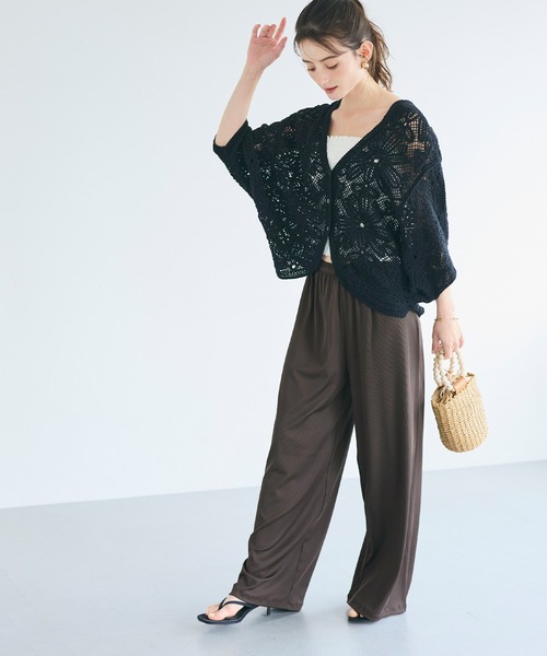 coca(coca)(コカ)の「\速乾/しわになりにくい/ストレッチ/とろみリブリラックスパンツ(その他パンツ・レディース・ライトベージュ/グレイッシュベージュ/ブラック/ネイビー・S/L/M)」の10枚目の写真