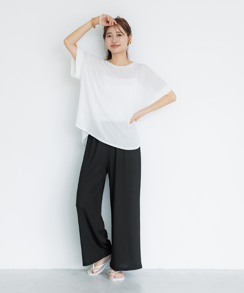 coca(coca)(コカ)の「\速乾/しわになりにくい/ストレッチ/とろみリブリラックスパンツ(その他パンツ・レディース・ライトベージュ/グレイッシュベージュ/ブラック/ネイビー・S/L/M)」の13枚目の写真