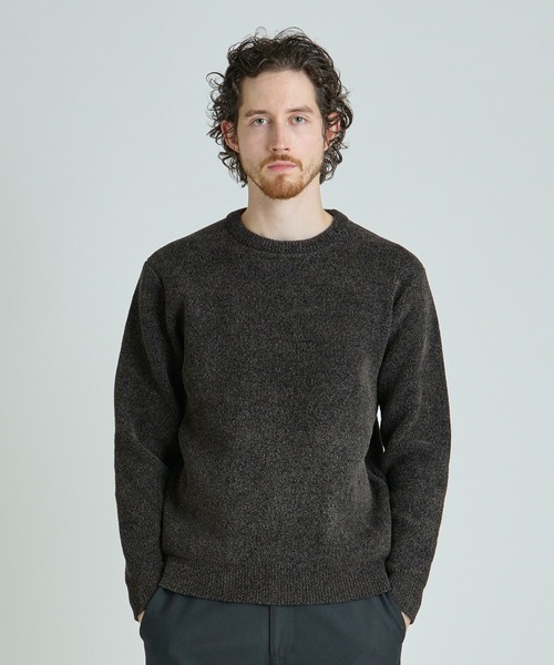 MEN'S BIGI(メンズビギ)の「メランジ調モールニット(ニット/セーター・メンズ・レッド/ブラック系その他/ネイビー/オフホワイト・04/03/01/02)」の11枚目の写真