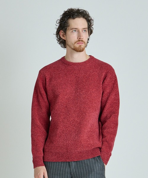 MEN'S BIGI(メンズビギ)の「メランジ調モールニット(ニット/セーター・メンズ・レッド/ブラック系その他/ネイビー/オフホワイト・04/03/01/02)」の18枚目の写真