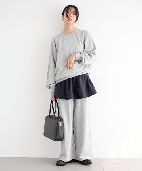 BARNYARDSTORM（バンヤードストーム）の「BARNYARDSTORM / 裏毛ワイドドロストパンツ＜セットアップ対応＞（スウェットパンツ・レディース・ネイビー/グレー・FREE）」の5枚目の写真