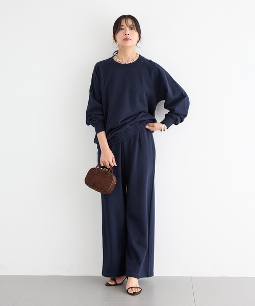 BARNYARDSTORM（バンヤードストーム）の「BARNYARDSTORM / 裏毛ワイドドロストパンツ＜セットアップ対応＞（スウェットパンツ・レディース・ネイビー/グレー・FREE）」の7枚目の写真