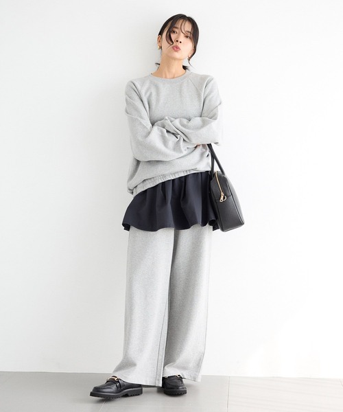 BARNYARDSTORM（バンヤードストーム）の「BARNYARDSTORM / 裏毛ワイドドロストパンツ＜セットアップ対応＞（スウェットパンツ・レディース・ネイビー/グレー・FREE）」の13枚目の写真