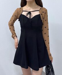 [mline]フレアタイトミニワンピ