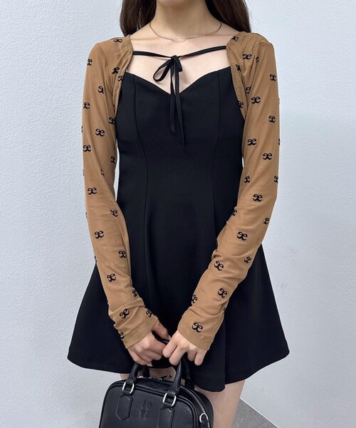 mline（エムライン）の「[mline]フレアタイトミニワンピ（ワンピース・レディース・ブラック/オフホワイト・1/2）」の11枚目の写真