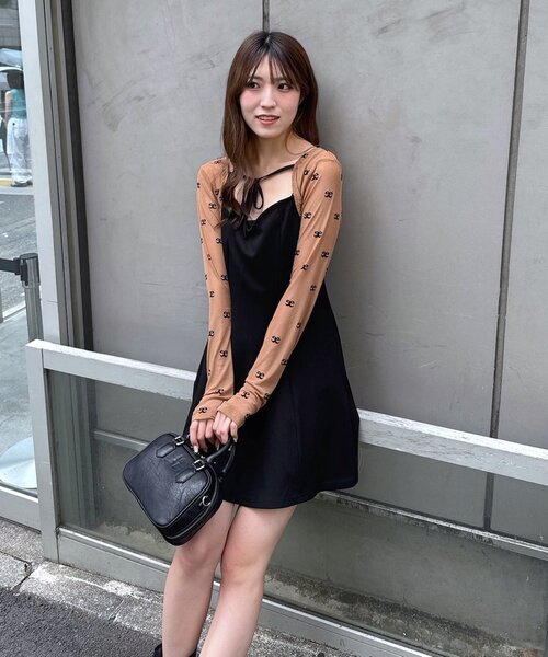mline（エムライン）の「[mline]フレアタイトミニワンピ（ワンピース・レディース・ブラック/オフホワイト・1/2）」の16枚目の写真