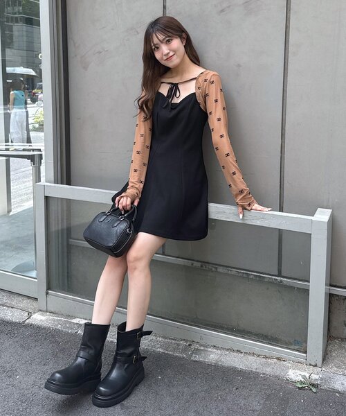 mline（エムライン）の「[mline]フレアタイトミニワンピ（ワンピース・レディース・ブラック/オフホワイト・1/2）」の18枚目の写真