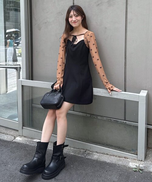 mline（エムライン）の「[mline]フレアタイトミニワンピ（ワンピース・レディース・ブラック/オフホワイト・1/2）」の19枚目の写真