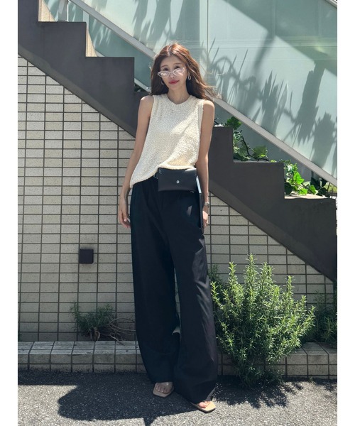 TRUNC（トランクエイティーエイト）の「Ice Touch Wide Pants（その他パンツ・レディース・ブラック/ベージュ・FREE）」の6枚目の写真