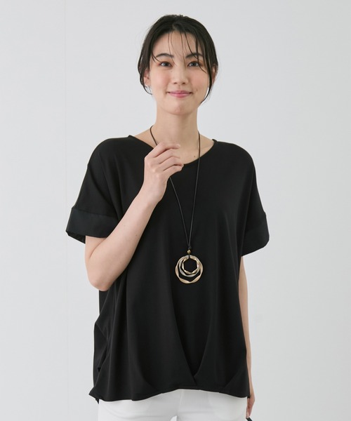 Jayro(ジャイロ)の「ポンチ裾タックプルオーバー(Tシャツ/カットソー・レディース・ブラック/オフホワイト/ピンク/グレー・M)」の5枚目の写真