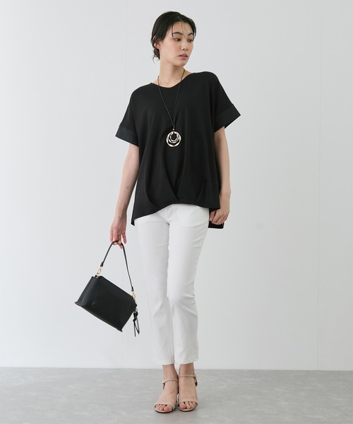 Jayro(ジャイロ)の「ポンチ裾タックプルオーバー(Tシャツ/カットソー・レディース・ブラック/オフホワイト/ピンク/グレー・M)」の8枚目の写真