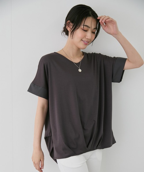 Jayro(ジャイロ)の「ポンチ裾タックプルオーバー(Tシャツ/カットソー・レディース・ブラック/オフホワイト/ピンク/グレー・M)」の12枚目の写真