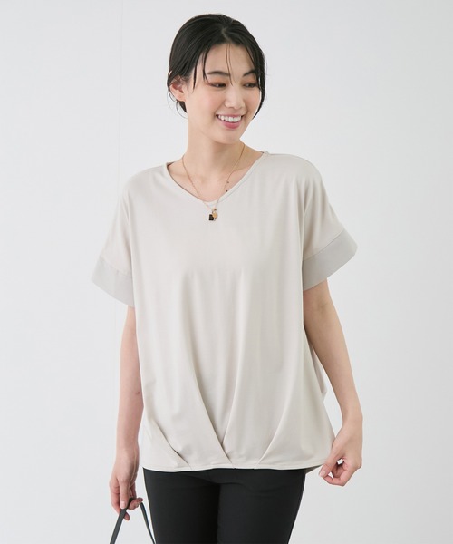 Jayro(ジャイロ)の「ポンチ裾タックプルオーバー(Tシャツ/カットソー・レディース・ブラック/オフホワイト/ピンク/グレー・M)」の18枚目の写真