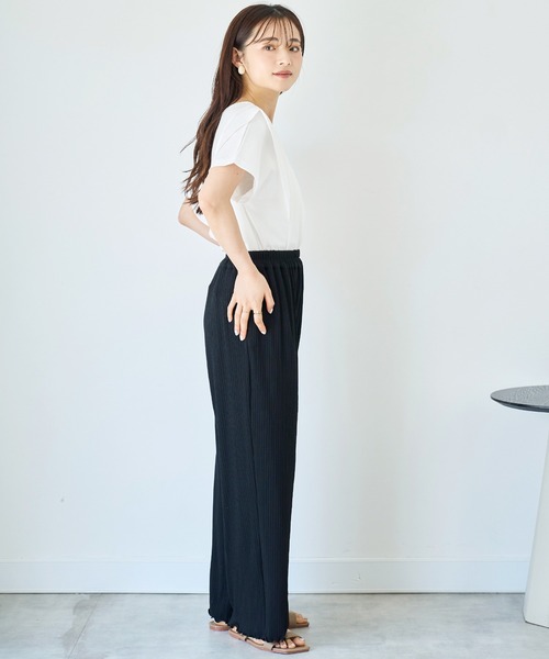 mil(ミル)の「【接触冷感】ランダムリブ リラックスワイドパンツ 【587140】(その他パンツ・レディース・ブラック/ダークブラウン/モカ・S-Short/M-Short/S-Regular)」の21枚目の写真