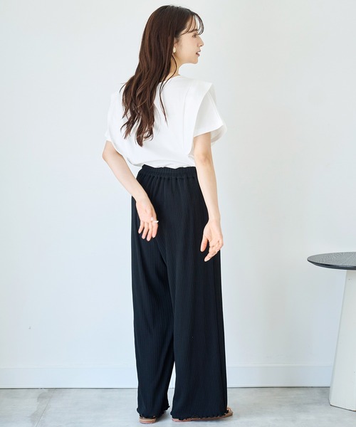 mil(ミル)の「【接触冷感】ランダムリブ リラックスワイドパンツ 【587140】(その他パンツ・レディース・ブラック/ダークブラウン/モカ・S-Short/M-Short/S-Regular)」の20枚目の写真