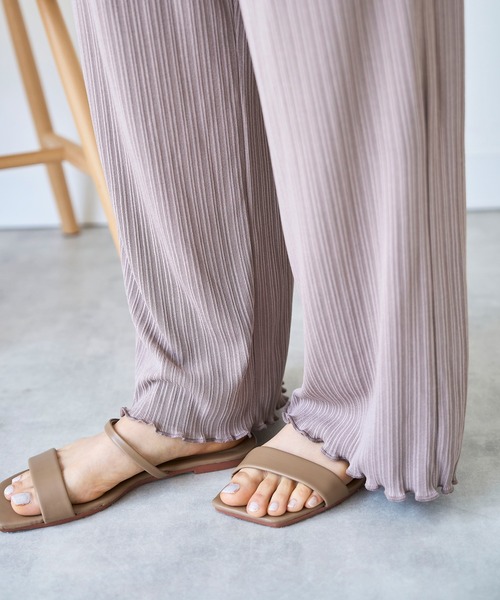 mil(ミル)の「【接触冷感】ランダムリブ リラックスワイドパンツ 【587140】(その他パンツ・レディース・ブラック/ダークブラウン/モカ・S-Short/M-Short/S-Regular)」の5枚目の写真